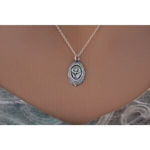 Sterling Silver Owl in a Tree Charm Necklace